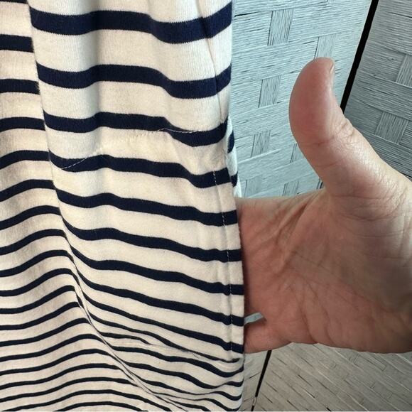 Land's End Womens Sleeveless Cotton Striped Shift Dress nautical pockets costal - Picture 4 of 11